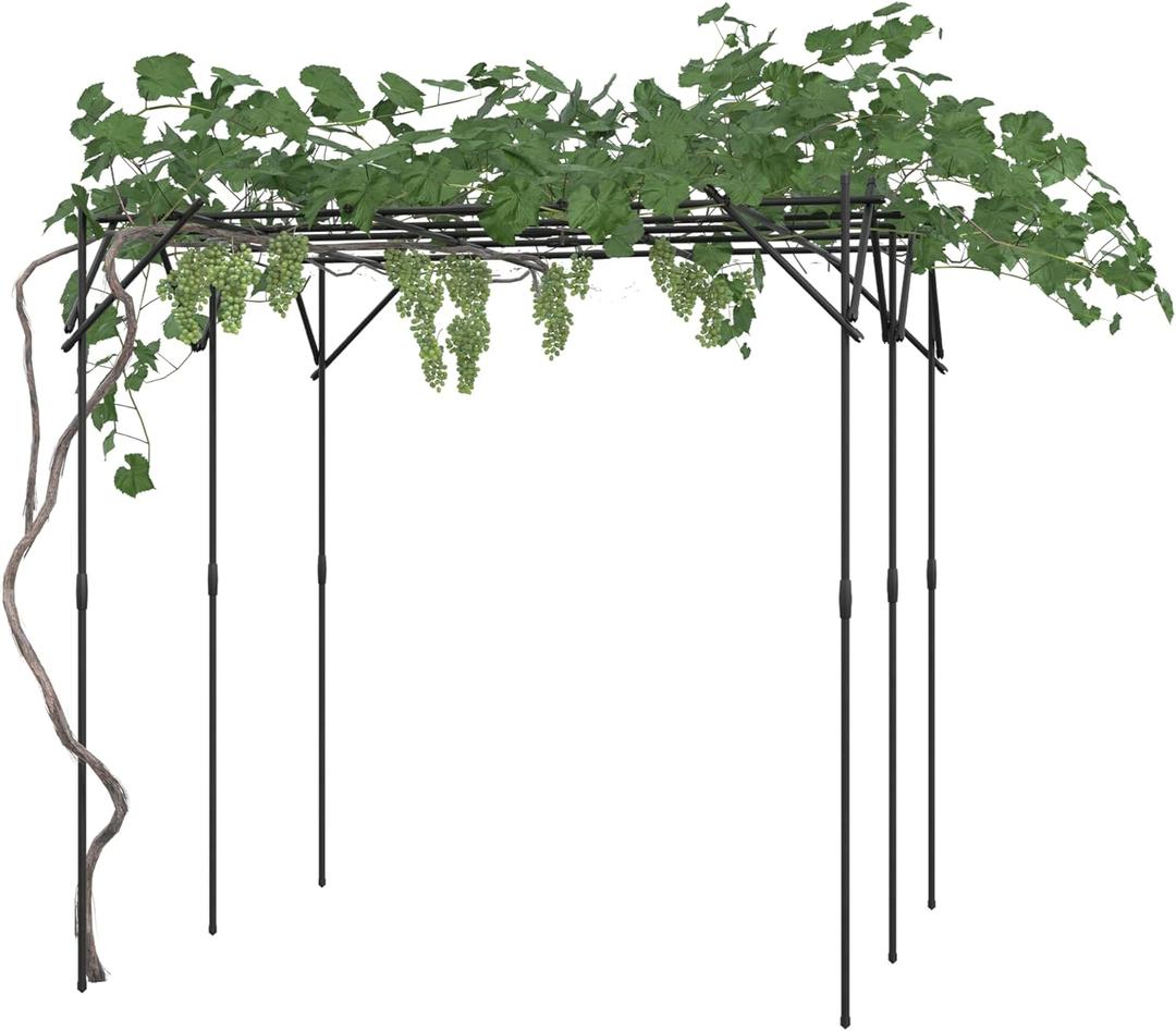 Garden Arch Trellis for Climbing Plants, Metal Arched Arbor with Durable Powder-Coated Finish, Perfect for Weddings, Gazebos, and Outdoor Decor, 6.62 ft Tall, for Lawn, PartyEasy Assembly