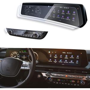 4PCS Compatible with 2025 2024 Kia Telluride Screen Protector is a Continuous&AC Climate Screen 2025-2023 Kia Telluride LX S EX SX SX Prestige dual 12.3Inch Screen Protector Telluride Accessories 2025