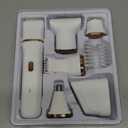 KINGTEE 5-in-1 Electric Bikini Trimmer for Women  IPX7 Waterproof Shaver, Cordless Body & Facial Razors for Women, Ceramic Blades, USB-C Rechargeable, Painless Hair Removal Kit (White)