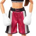 Barbie Made to Move Doll & Accessories, Brunette Boxer Wearing Removable Uniform with Boxing Gloves, 22 Bendable Joints