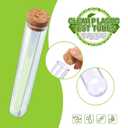 HNYYZL 25Pcs Clear Plastic Test Tubes with Cork Stoppers and 1 Brush, 25x160mm 50ml, Good Seal for Jewelry Seed Beads Powder Spice Liquid Storage, Lab Use or Decoration