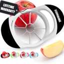 SCHVUBENR 3.5 Inch Apple Slicer - Professional Apple Cutter - Stainless Steel Apple Corer - Super Sharp Apple Slicer and Corer - Apple Tool with 8 Sharp Blades(Black)