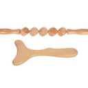 Komogir Wood Therapy Massage Tools 2 Lymphatic Drainage Massager Maderoterapia Kit Wooden Massager Body Sculpting Tools for Muscle Pain Relief, Anti-Cellulite, Body Contouring and Shaping