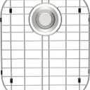 SANNO Kitchen Sink Protectors, 16.14" L X 13" W Stainless Steel Sink Grid with Rear Drain Hole, Double Sink Rack, 1pack (16.14"x 13",rear,1pack)