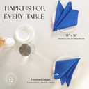 Cloth Napkins Set of 12, 100% Cotton Fabric Reusable Dinner Napkins, 18 x 18 Inch Washable Table & Kitchen Napkins for Everyday Dining, Entertaining, Home & Restaurant Use, Blue