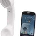 Retro Phone Handset with Wireless Bluetooth and USB Handsets for Cell Phones Radiation-Proof Comfortable Call (White)