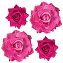 Rose Hair Clip - 4 Pcs Fabric Rose Flowers Hair Clips, Mexican Hair Flowers Pin up Headpieces for Woman, Girl, Wedding, Party, Mother's Day (Hot Pink)
