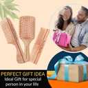 AYUSHKA ORGANIC Handcrafted Wooden Hair Comb – Dual Tooth Design for Detangling & Styling, Anti-Static, Travel-Friendly, for All Hair Types (Comb 5)