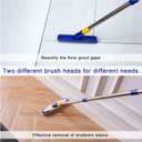 ITTAR Grout & Scrub Brush Combo, Floor Scrubber with Long Handle, Multi-Purpose Stiff Bristles Cleaning Brush Set for Tile, Grout, Deck, Kitchen, Shower Floor (2 Pcs)