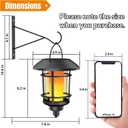 Dynaming Solar Flame Wall Lanterns, Outdoor Solar Wall Hanging Lights, Flickering Flame LED Lights Auto On/Off Wall Mounted Sconce Lights with Hooks, Waterproof for Garage Stair Patio Porch, 2 Pack