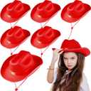 Hercicy Kids Cowboy Hat Cowgirl Western Hat for Boys and Girls Dress Costume, Bachelor Party Supplies (Red)
