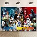 Wall Decor Backdrop for Star of Wars Themed Birthday Decorations, Star of Wars Themed Banner for Kids Birthday Party Supplies (5x3ft)