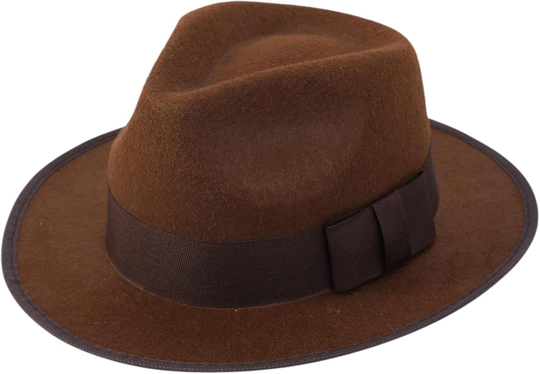 COLLECT PRESENT Classic Adult Fedora Hat  Felt Dress Up Accessory for Halloween, Speakeasy, Detective, or Gangster Outfits