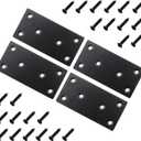 4 PC Flat Straight Brace Brackets,ULIFESTAR Stainless Steel Mending Bracket Plate Metal Shelf Support Fixing Joining Plate for Furniture,Wood,Shelves,Cabinet with Screws Black(50x100mm/2x3.94'')