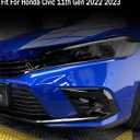 Car Accessories Fit For Honda Civic 11th Gen 2022 2023 2024 Front Fog Light Lamp Cover Trim (Black) ABS 2 PCS