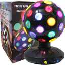 Spinning 6 Inches Disco Ball Light Adjustable Rotating Speed Light Brightness Party Lights Dj Strobe Lamp with 1M/ 3.28ft USB Cable for Birthday Gathering Club Decorations (USB / Battery Powered)