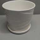 8 Inch Plant Pot,Ceramic Planter with Drainage and Saucer,Ceramic Pots for Plants,Indoor Plant pots,Ceramic Flower pots(Pure White)