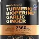 4-in-1 Turmeric Joint Support Supplements with Garlic and BioPerine - 2360 mg High Potency Herbal Blend for Mobility, Everyday Flexibility, Digestive Comfort, and Active Aging Support (120ct)