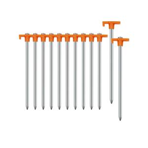 Tent Stakes Camping Stakes,AVOFOREST 7.1inch Non-Rust Metal Tent Pegs Ground Stakes Tent Spikes Camping,Garden,Hiking Orange (Orange 12pcs, 7.1IN)