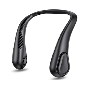 AMACOOL Bladeless Neck Fan Portable Personal Fan 5000mAh Rechargeable Battery Operated Wearable Fan for Women Men Outdoor Sport Travel Patio Garden Work Home Kitchen(Black)