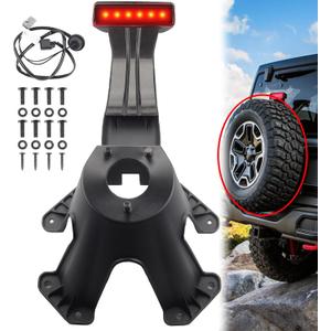 Dasbecan 55397217AJ Spare Tire Holder Bracket Tire Carrier Rack Compatible with Jeep Wrangler JK 2007-2018 68048581AA High Center Mount 3rd Third Brake Light Assembly with Line