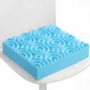 Geiserailie 1 Pcs Egg Foam Pad Eggs Chair Cushion to Relieve Back Foam Seat Cushion Chair Accessories Pad for Office Recliner Wheelchair Home Car (18 x 16 x 4 Inches Flower-Shaped,Light Blue)