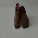 IUV Cowboy Boots For Women Square Toe Western Boots Mid Calf Cowgirl Boots Pull On Fashion Embroidered Cowboy Boots (7.5, Light Brown)