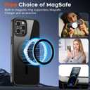 SUPFINE Magnetic for iPhone 12 Pro Max case, [Compatible with MagSafe][Clear Hard Back with Soft TPU Bumper][12FT Military Grade Drop Protection] Shockproof Phone Case,Clear Black