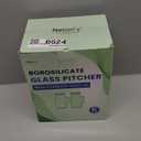 Netany 2 Pack 2 Liters/68 oz Square Glass Pitcher with Lid and Handle for Fridge, Iced Tea and Coffee Carafe Beverage Serveware, Heat Resistant Borosilicate Water Jug for Hot/Cold Drinks and Milk