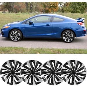 DREAMOTOR 15 inch Hubcaps Set of 4, Automotive Wheel Tire Covers, Wheel Rim R15 Compatible with Honda Civic Accord Nissan Sentra Toyota Corolla Camry VW Jetta Chevy Cruz Ford Focus Hyundai Elantra