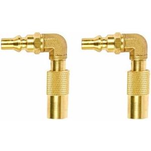 cansookay 2-Pack Low Pressure 1/4inch RV Quick Connect Adapter Conversion Fitting with Elbow (90 Degree) for Blackstone 17 Inch and 22 Inch Propane Gas Tabletop Camping Grill, ‎Gold
