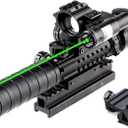 PINTY Tactical Rifle Scope Combo: Illuminated Optics, Red Dot Sight, Laser, RGB Rangefinder Riflescope for 20mm Picatinny Rail (3-9 X 32)