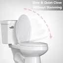 Elongated Toilet Seat, 19 Inch White Slow Close PP Plastic Toilet Cover, Quick Release Hinges, Easy Clean Stain Resistant Bathroom Seat for Standard Toilets