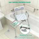 UNILEAF Sliding Tub Transfer Bench with 360 Swivel Seat, 350 lb Capacity Shower Transfer Chair for Bathtub, Height Adjustable Frame with Safety Strap, ToolFree Assembly