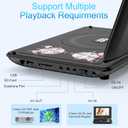 11.5" Portable DVD Player with 9.5" Swivel Screen, 5-Hours Rechargeable Battery,Car DVD Player for Kids,Support CD/DVD/SD Card/USB,Regions Free,Dual Speakers,Black