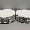 ejonirinjonir EI 50pcs Reef Charger Plates Bulk,13 Inch Plastic White Charger Plates,Parties,White Chargers for Dinner Plates,Suitable for Wedding,Events