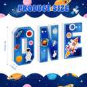 Yalikop 3 Pcs One Letter Fillable DIY Tray Food Box 10 Inch Charcuterie Board Letters Cardboard Serving Trays for Food 1st Birthday Anniversary Party Dessert Table Photo Props(Space Theme)