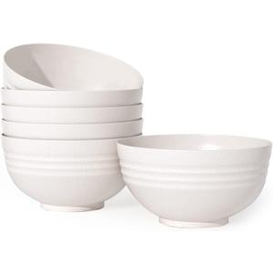 Homestockplus [Non Ceramic] 34 Oz Big Bowls Soup Bowls BPA-Free Dishwasher & Microwave Safe Bowl Sets for Cereal, Salad, Soup, Ramen,Noodle,Oatmeal,Snack Apply to Kitchen, FreezerSet of 6