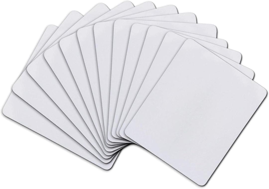 Sublimation Mouse Pad Blank Rectangular Blanks 12 pcs for Sublimation Transfer Heat Press Printing Crafts 24x20x0.2cm White