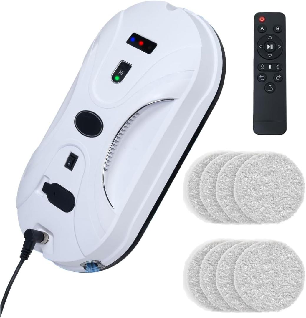 Automatic Window Cleaning Robot, Window Cleaner Robot Auto Dual Spray, 2026 Model Robot Limpia Vidrios AI Path Planning, 3000Pa Suction, Remote Control, Edge Detection for Streak-Free Glass - SS1