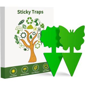 Fruit Fly Traps, 100 Pack Green Sticky Traps, Fungus Gnat Traps, Plant Fly Stickers for Indoor and Outdoor Use Protect The Plant