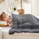 yescool Weighted Blanket 5 Pounds Cooling Weighted Lap Blanket, Grey Heavy Blanket for Sleeping, Weighted Throw Blanket Gifts for 40-60lbs, 36"x48"