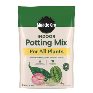 Miracle-Gro Indoor Potting Mix, Blended for a Variety of Houseplants, Feeds for up to 6 Months, 6 qt.,