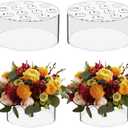 4 Pcs Acrylic Flower Vase, Round Clear Acrylic Vases Floral Centerpiece for Dining Tables Wedding Centerpiece Table Decorations Low Flower Vases with 12 Holes for Party Wedding Birthday Decor
