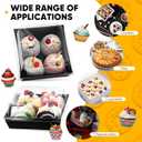 100 Pack Charcuterie Boxes with Clear Lids Valentine Gift 5 Inch Cookie Boxes Disposable Cake Case Paper Square Cookie Containers Dessert for Sandwich Slice Cake Hot Cocoa Bombs Strawberries(Black)