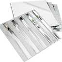 Lovdeco Peel and Stick Mirror Strip Tile, 1.2 x 12 Inches Mirror Tiles for Kitchen Backsplash and Bathroom Wall (5 Pieces, 5 SQ.FT.)