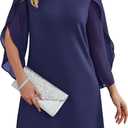 RUMIA Cocktail Dresses for Women Chiffon Sleeve Wedding Guest Dress, L