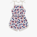 BeQeuewll Toddler girl 4th of July Outfit Tie-up Spaghetti Straps Stars USA Romper, 2T-3T Girls 4th of July Outfits