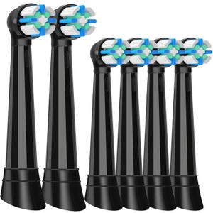 IO Replacement Heads Compatible with Oral B iO 2/3/4/5/6/7/8/9/10 Series Electric Toothbrush,Medium-Soft Brush Heads for Gentle Care and Deep CleanBlack 6PCS