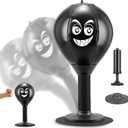 Desktop Punching Bag, Small Relaxing Punch Rage Bag Stress Relief with Upgraded Strong Suction Cup & All-Around Foam Protect Spring, Portable Tabletop Boxing Ball for Adult Youth Office Friends Home (white)